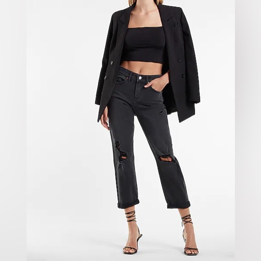 Express Ripped Boyfriend Jeans